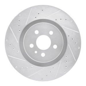 Ford Edge Brake Rotor (1) - Front Left - R1 Concepts - Drilled & Slotted - Silver - `15-`21 Ford Edge Brake Rotor (1) - Front Left - R1 Concepts - Drilled & Slotted - Silver - `15-`21